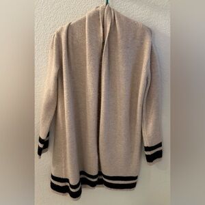 Elegant Cream Cardigan with Black Accents